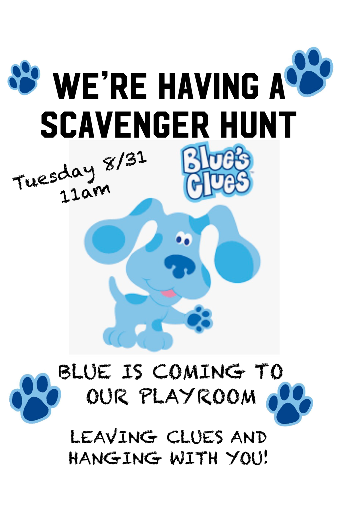 BLUES CLUES SCAVENGER HUNT Play La La